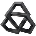 thumbnail image 1 of 12" x 7" Black Metal Abstract Shaped Geometric Sculpture, by DecMode, 1 of 9