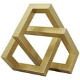 thumbnail image 1 of 12" x 7" Gold Metal Abstract Shaped Geometric Sculpture, by DecMode, 1 of 9