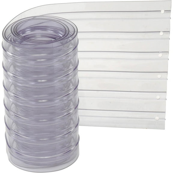 12" x 7' Scratch Resistant Ribbed Clear Strip for Strip Curtains