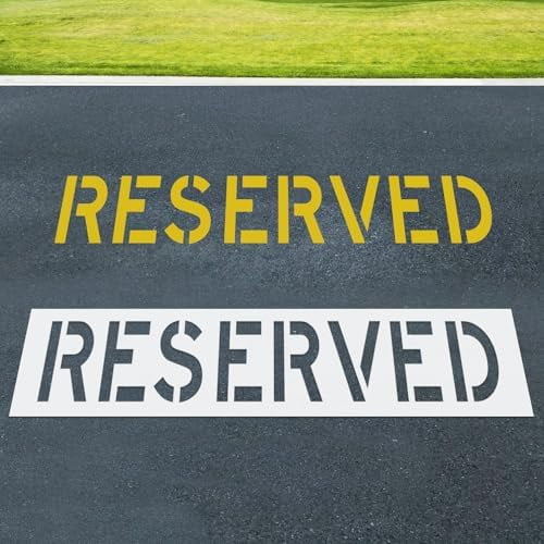 12" x 72.8" Reserved Stencil  12" Letter Height Foldable Silicone Parking Lot Stencil  Large Reusable Curb & Pavement Marking Template for Asphalt & Concrete$$Art & Craft