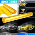 thumbnail image 1 of 12" x 72" Gloss Golden Yellow Headlight Taillight Fog Light Tint Film Vinyl Wrap, 1 of 8