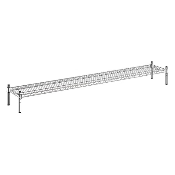 12" x 72" x 8" Wire Storage Shelf, Dunnage Rack, 1 Tier Small Shelf
