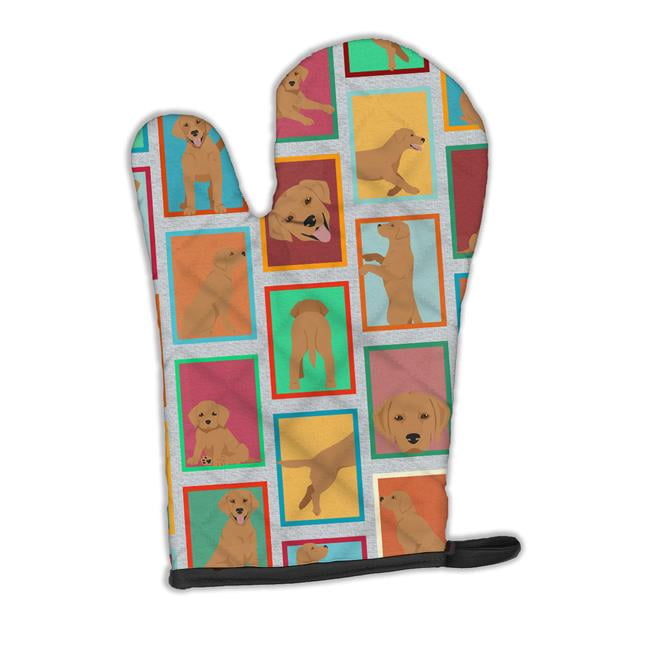 12 x 8.5 in. Unisex Lots of Red Fox Labrador Retriever Oven Mitt