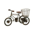 thumbnail image 1 of 12" x 8" Brown Metal Bike Sculpture with Wood Accents, by DecMode, 1 of 9