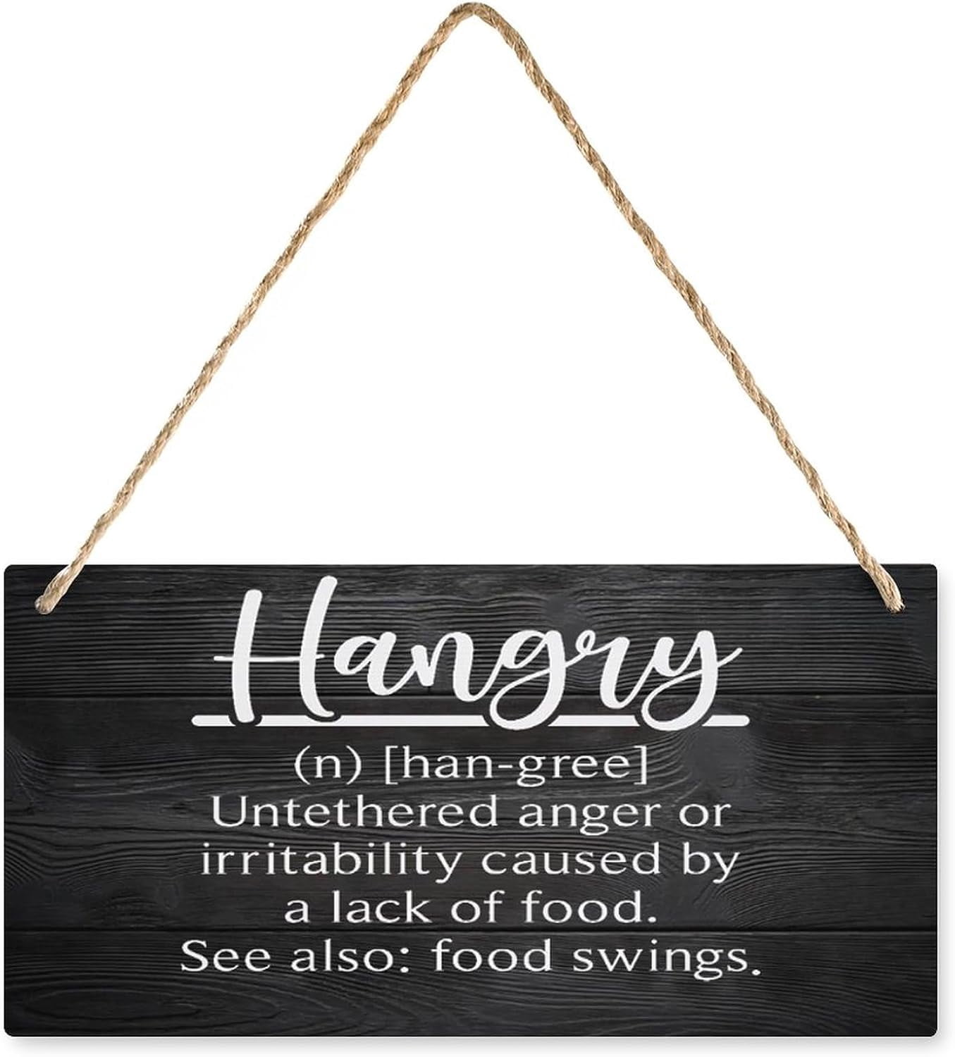 12 x 8 Inch Inch Hangry Definition Funny Wooden Sign, Rustic Farmhouse ...