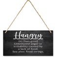 12 x 8 Inch Inch Hangry Definition Funny Wooden Sign, Rustic Farmhouse ...