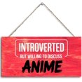 12 x 8 Inch Introverted Anime Lover Rustic Sign - 12 x 8 Inch Wooden ...