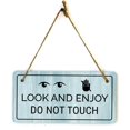 12 x 8 Inch Look and Enjoy Do Not Touch Rustic Light Blue Wood Sign ...