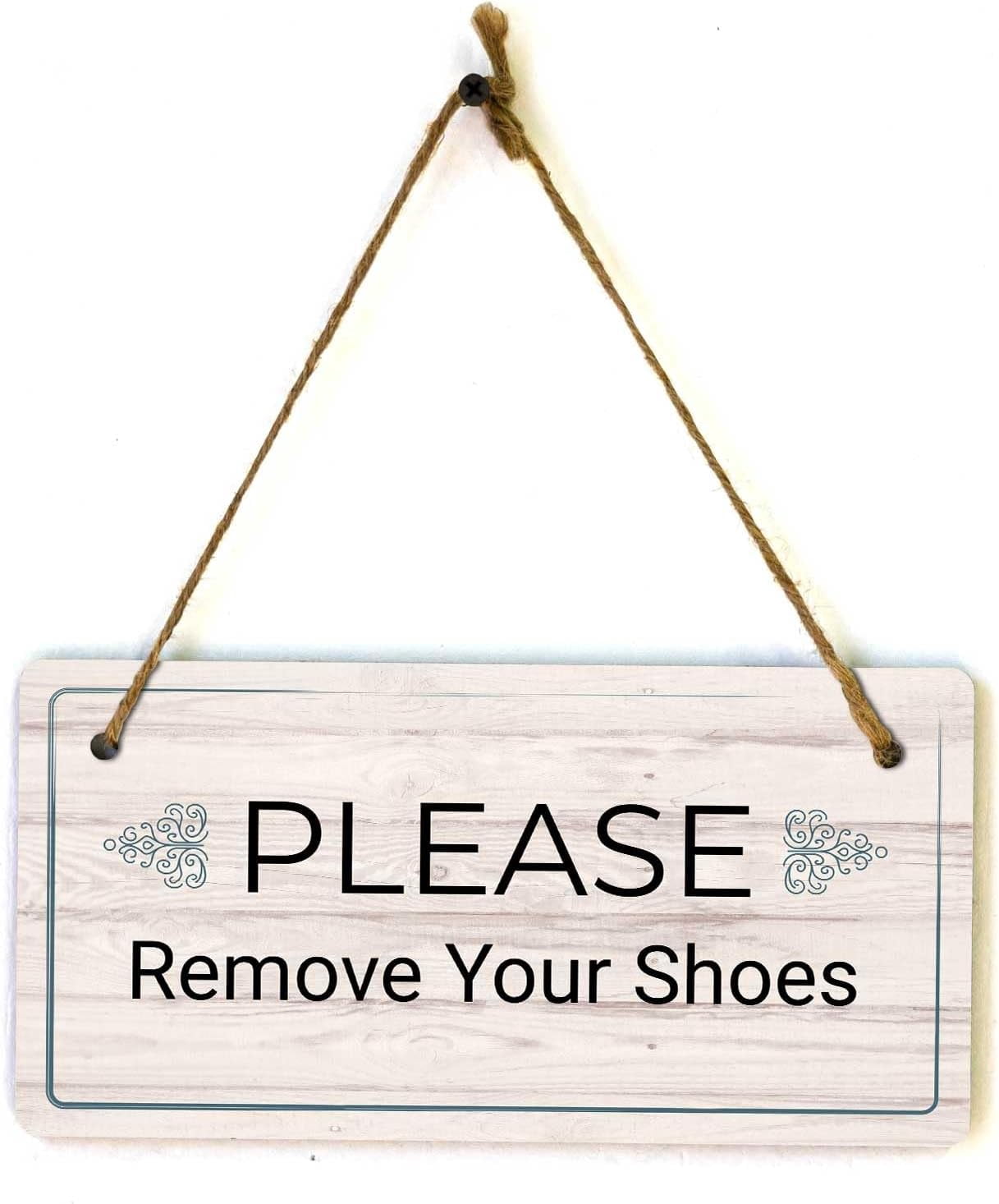 12 x 8 Inch Please Remove Your Shoes Rustic Light Wood Sign - Hanging ...