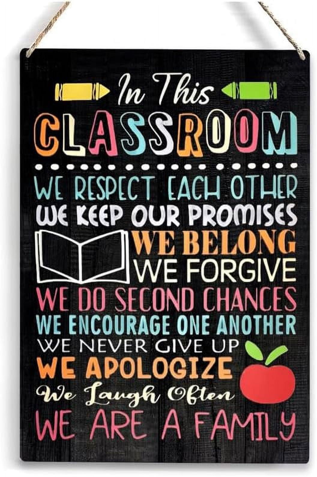 Lesson Class Sign 12 x 8 Inch in This Classroom Rules Sign - Teacher Gift Farmhouse ...