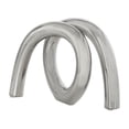 thumbnail image 1 of 12" x 8" Silver Ceramic Rounded Loop Abstract Sculpture, by DecMode, 1 of 9