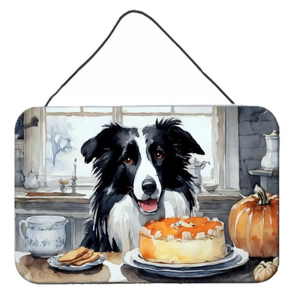 12 x 8 in. Unisex Border Collie Fall Kitchen Pumpkins Wall or Door Hanging Prints