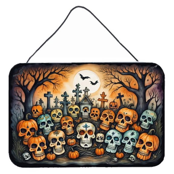 12 x 8 in. Unisex Calaveras Sugar Skulls Spooky Halloween Wall or Door Hanging Prints