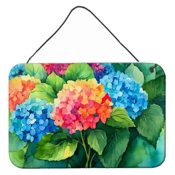 12 x 8 in. Unisex Hydrangeas in Watercolor Wall or Door Hanging Prints