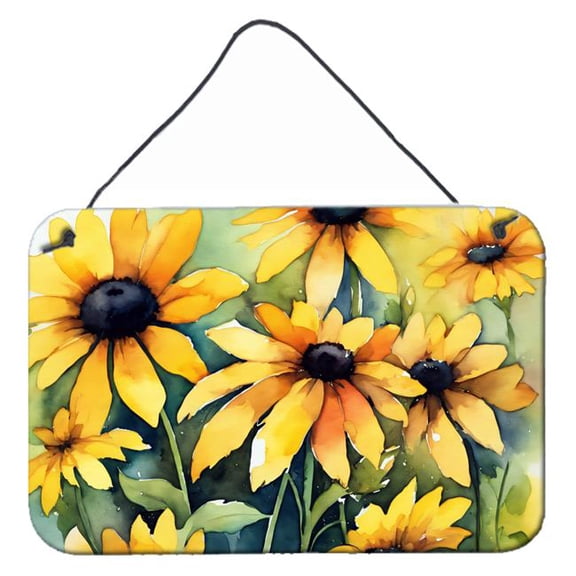 12 x 8 in. Unisex Maryland Black-Eyed Susans in Watercolor Wall or Door Hanging Prints