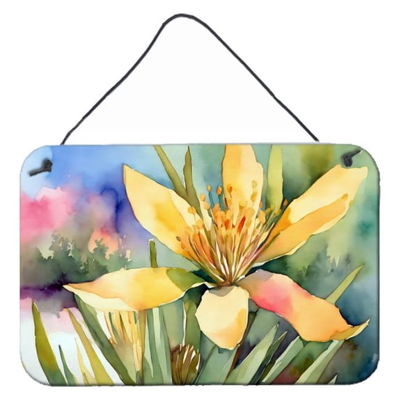 12 x 8 in. Unisex Mexico Yucca Flower in Watercolor Wall or Door Hanging Prints