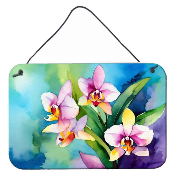 12 x 8 in. Unisex Orchids in Watercolor Wall or Door Hanging Prints