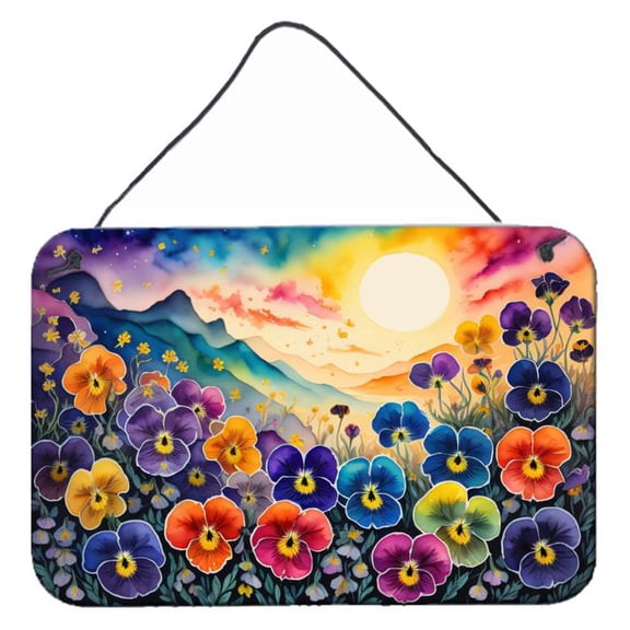 12 x 8 in. Unisex Pansies in Color Wall or Door Hanging Prints