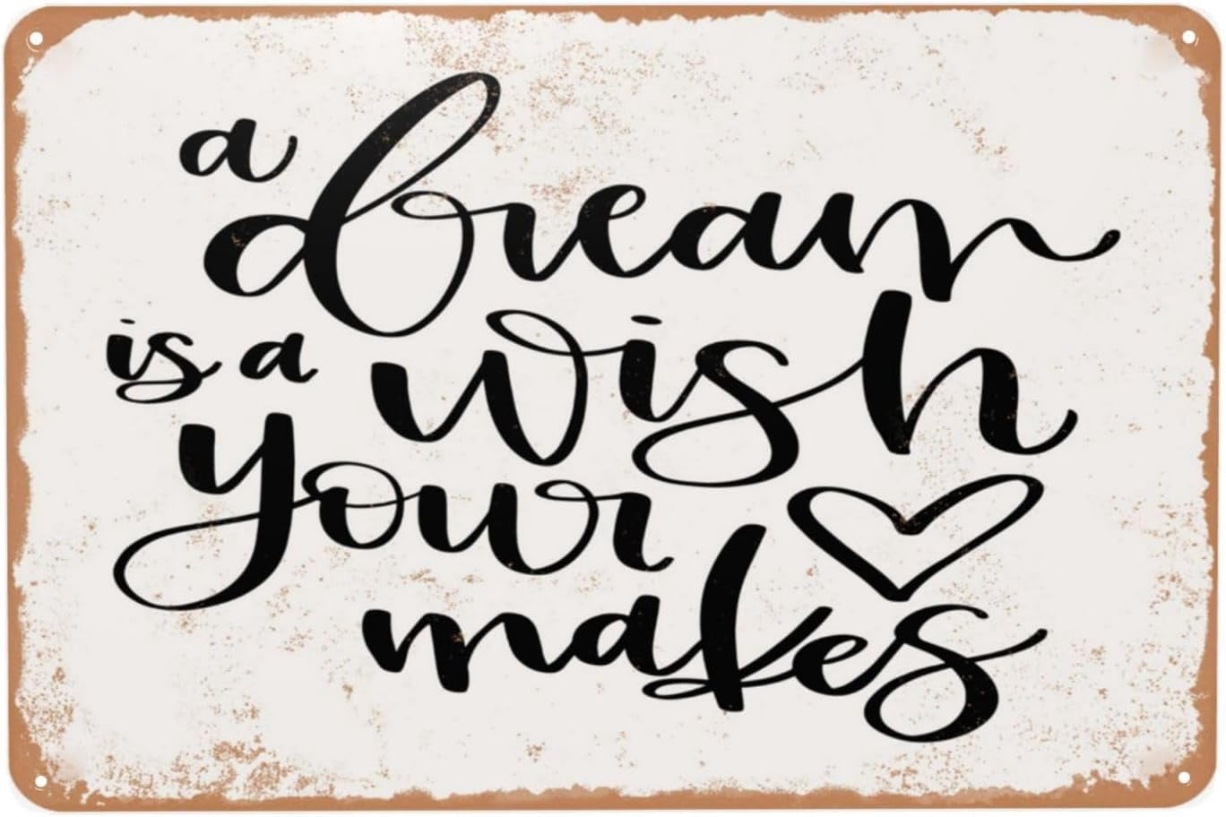 12 x 8 inch A Dream is a Wish Vintage Metal Sign, Poster Tin Signs ...