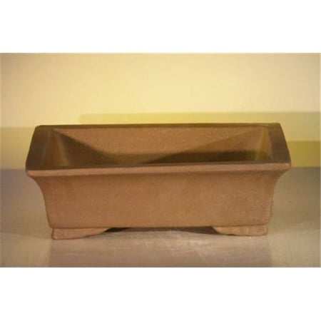 12 x 9.625 x 3.5 in. Unglazed Ceramic Bonsai Pot, Tan - Rectangle