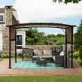 thumbnail image 1 of 12' x 9' Outdoor Patio Retractable Canopy Steel Pergola with Adjustable Shade,Beige, 1 of 8