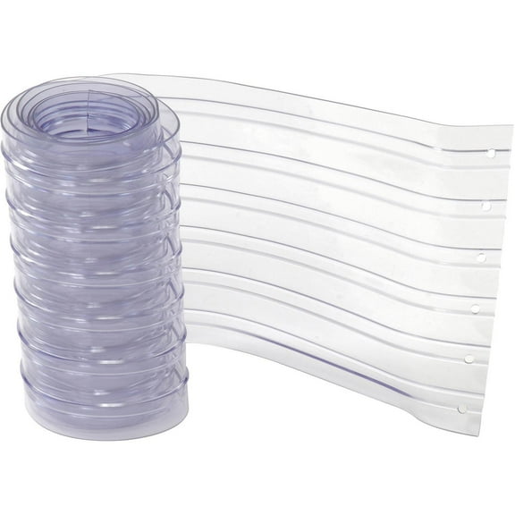 12" x 9' Scratch Resistant Ribbed Clear Strip for Strip Curtains, Lot of 5