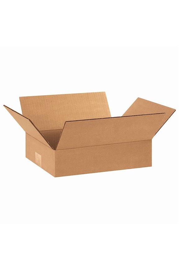 ® Brand Flat Boxes, 12" x 9" x 3", Kraft, Pack Of 25