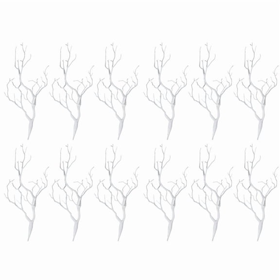 12 x Artificial White Dry Plant Tree Branch Wedding Party Decor,12 x Plastic dry tree branch,White