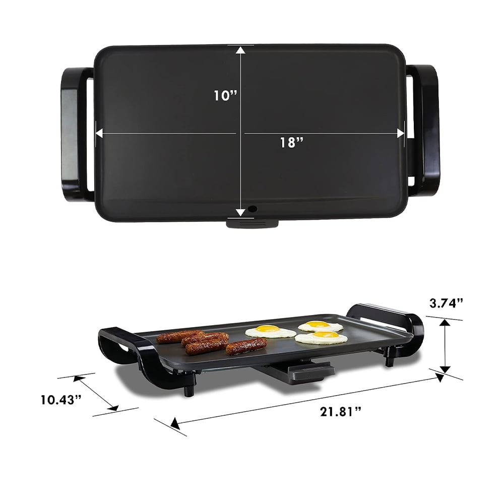12" x 12" Electric Skillet, Nonstick Griddle Pan with Tempered Glass