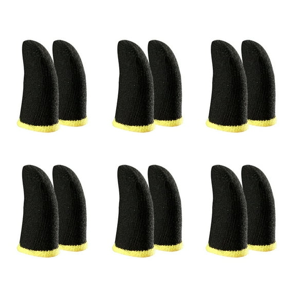 12 x Gaming finger sets-black-yellow