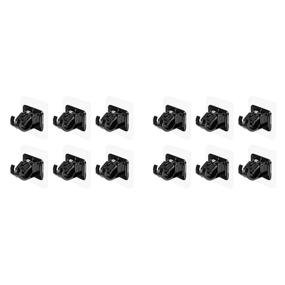 12 x Hanging Rod Clamp Hooks-Black