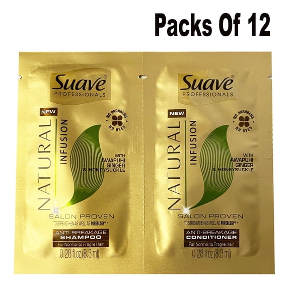 12 x Suave Natural Infusion Anti-Breakage Shampoo and Conditioner