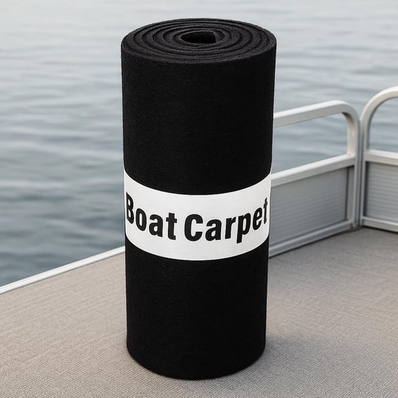 BoatCarpet Black Boat Trailer Bunk Carpet 12" x 100ft, Marine Grade Bunk Board Replacement, Made in USA