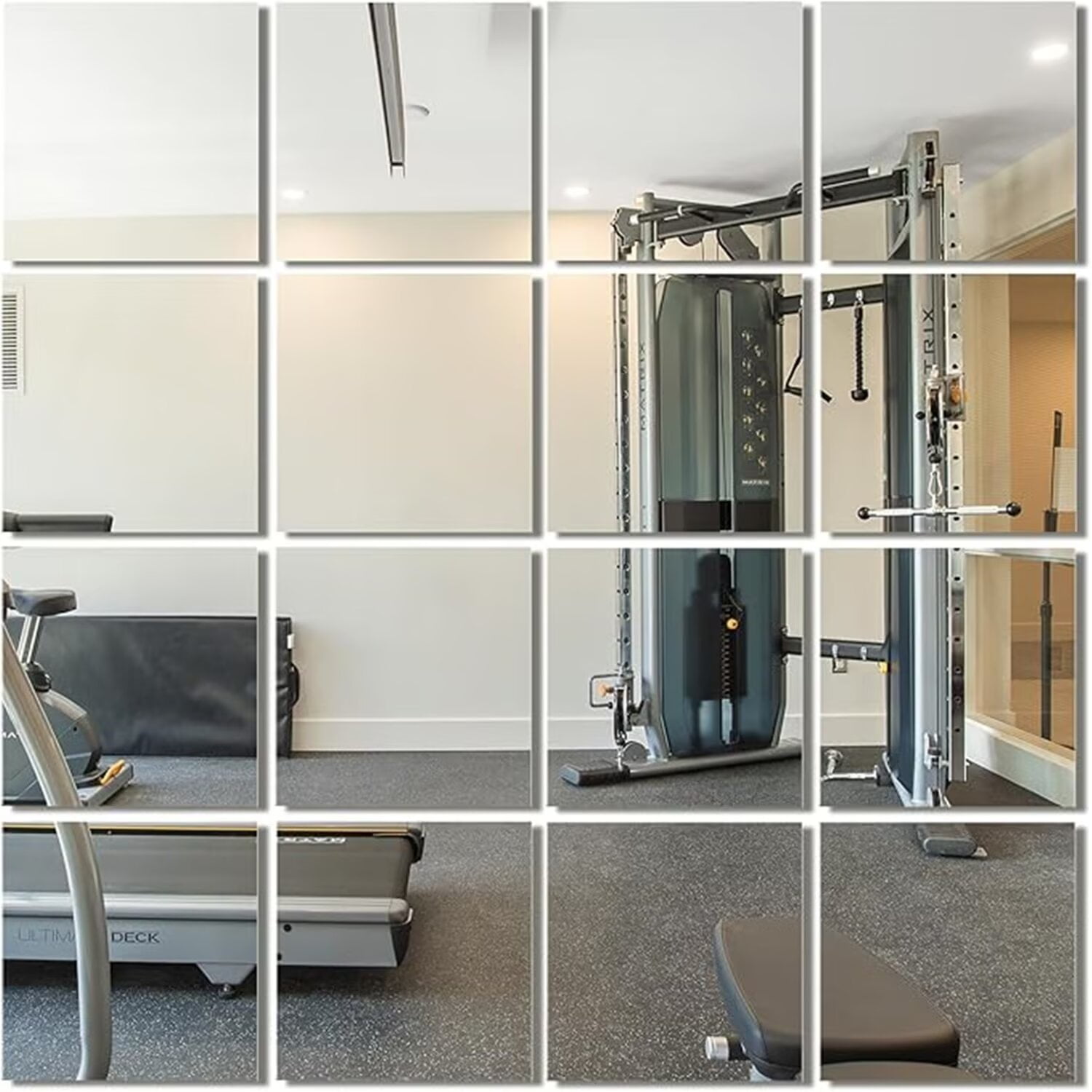 12”x12” Adhesive Mirror Stickers for Walls Reflective Flexible Fake Mirror Sheets Peel and Stick Mirror Wallpaper Non-Glass Mirror Wall Stickers for Bedroom Door DIY Craft Dresser Cabinets