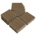 thumbnail image 1 of 12"x12" Interlocking Deck Tiles, 27Pcs Square Plastic Outdoor Flooring for Backyard Garden Deck Poolside, All-Weather & Waterproof Patio Flooring, Straight-Dark Brown, 1 of 5