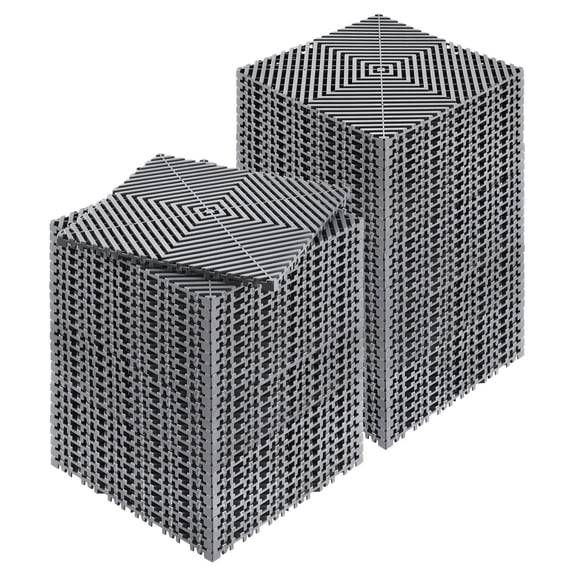 12'x12' Interlocking Drainage Mat (55-Piece Set)  Modular Non-Slip PP Plastic Floor Tiles
