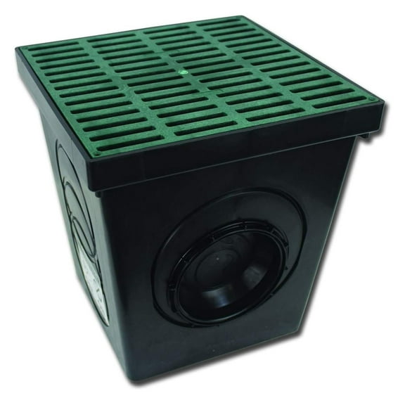 12"x12" Square Catch Basin Kit (Green Grate)