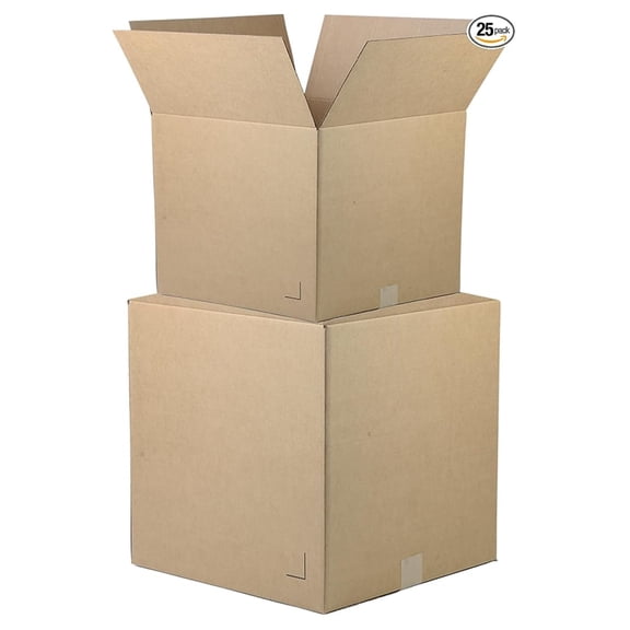 12"x12"x12" Brown/ Corrugated Cardboard Shipping Boxes 25-Pack | Mailing, Packing, Moving & Storage for Business/Home Durable - Eco-Friendly, Recyclable -