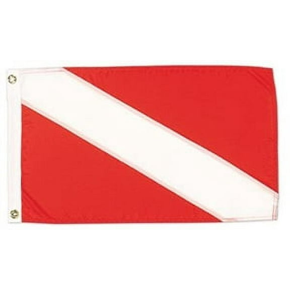 12"x18" DURAWAVEZ DIVER NYLON FLAG FINISHED WITH CH&G