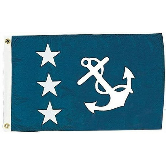 12"x18" DURAWAVEZ PAST COMMODORE NYLON FLAG FINISHED WITH CH&G