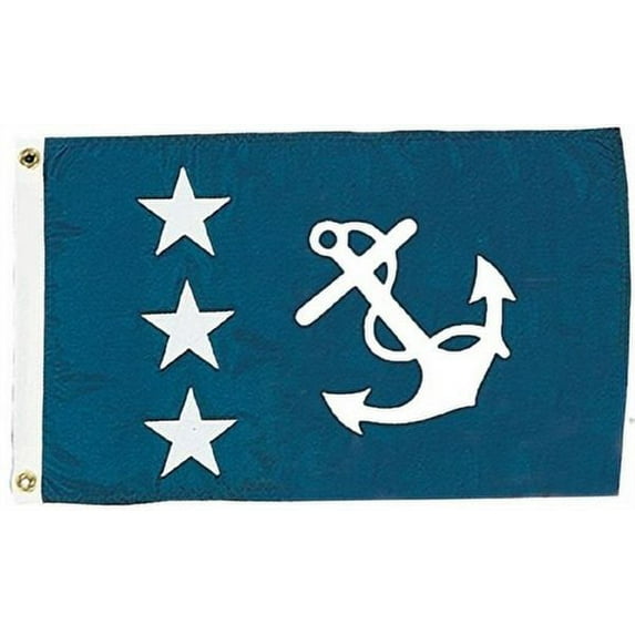 12"x18" DURAWAVEZ PAST COMMODORE NYLON FLAG FINISHED WITH CH&G