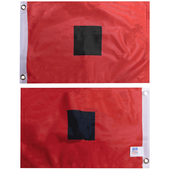 12"x18" Hurricane Warning Flag - Double Sided, 100D Woven Nylon