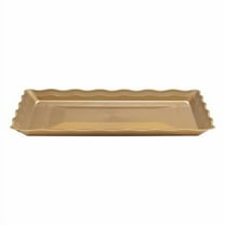 12"x18" Wave Gold Rectangle Tray - Large Disposable Serving Tray for Parties Catering Events Snacks Appetizers Dips Portion Control Food Presentation Party Tableware (1)