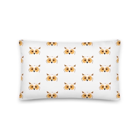 12"x20" Accent Pillow with "Whimsical Wisdom" Owl Design Pattern on Front & Back