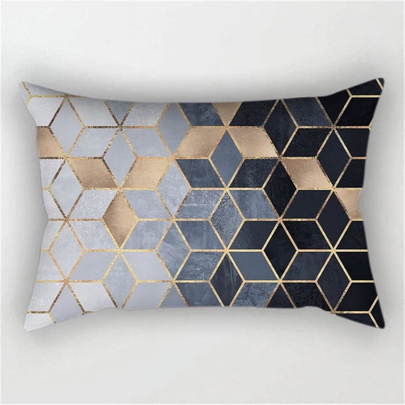 12''x20'' Metallic Accent Geometric Throw Pillow | 16 Designs – Modern & Glam Patterns | Chic Lumbar Accent | Insert Included