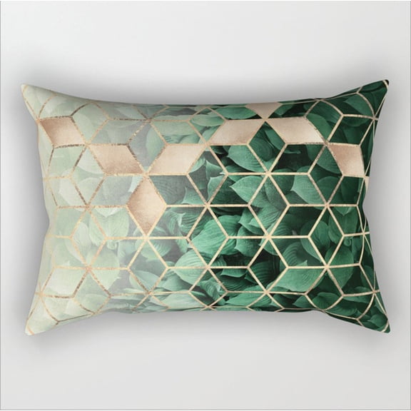 12"x20" Modern Geometric Lumbar Pillow | 12 Designs – Chic Abstract & Art Deco Prints | Gold Accent Decor | Insert Included