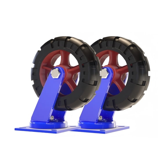 12"x3" Heavy Duty Caster Pack of 2, Swivel Pneumatic Caster Industrial Rubber Wheels for Outdoor Cart Dolly