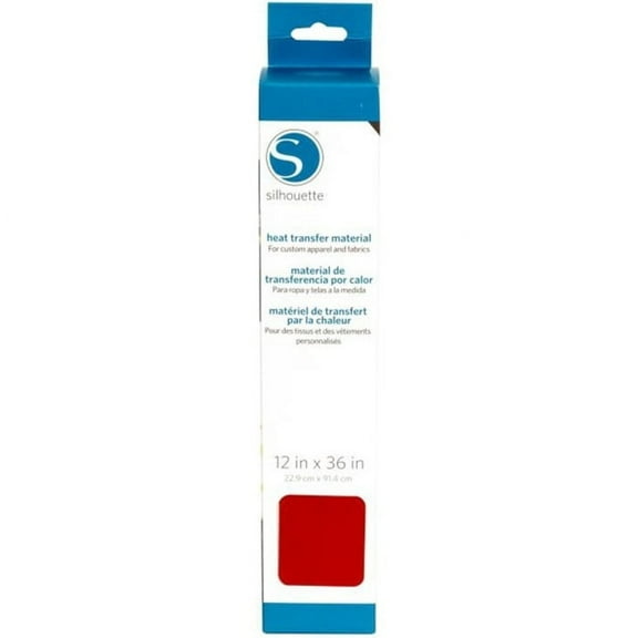 Silhouette Smooth Heat Transfer Vinyl - 12" x 36" Roll - Matte Finish - Red
