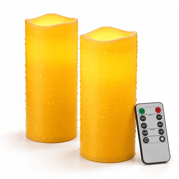 12"x5" Large Waterproof Outdoorless Candles With Remote Timer