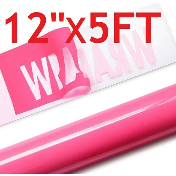 12"x5FT Pink HTV Iron On Heat Transfer Vinyl Roll for T Shirt Cricut Silhouette